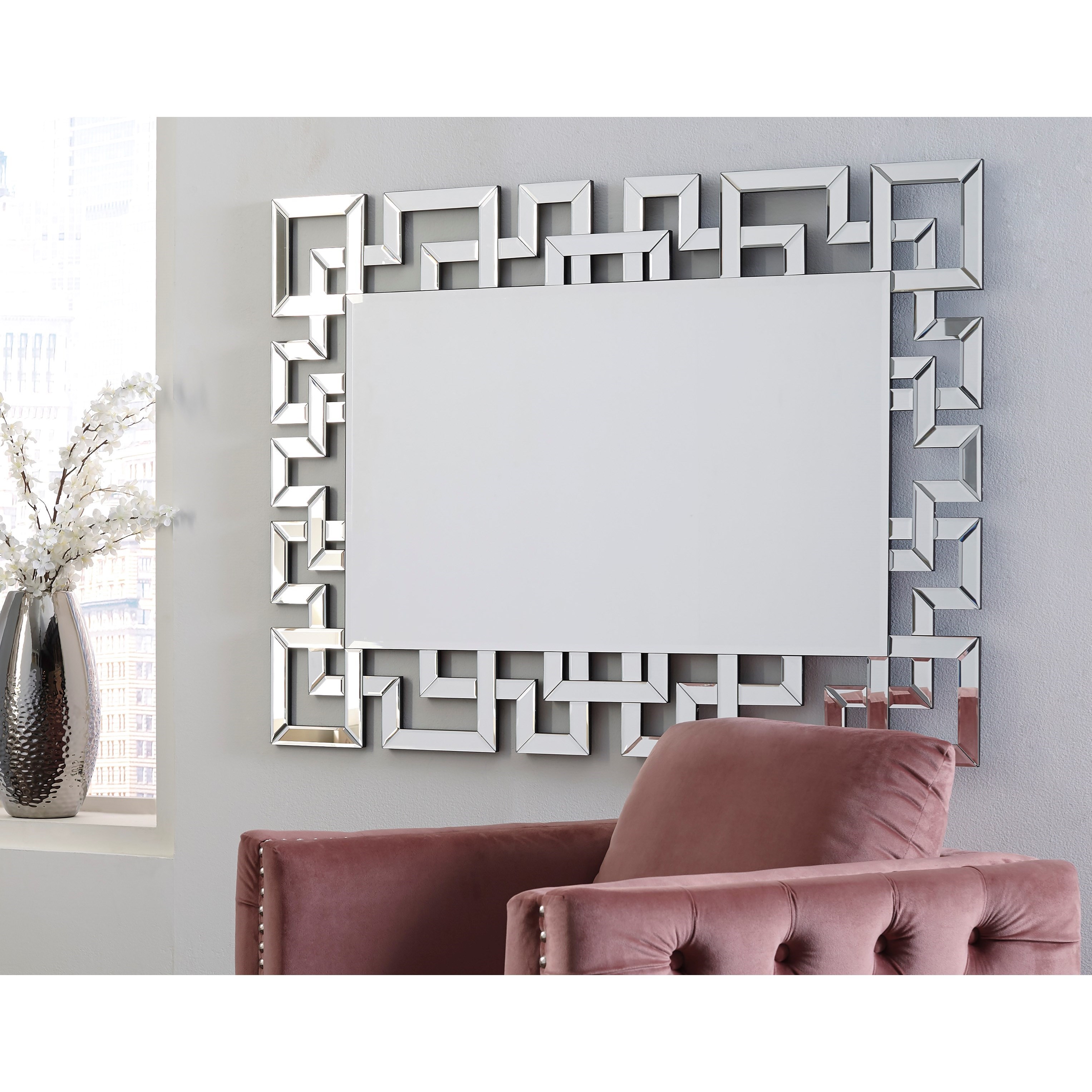 Signature Design by Ashley Accent Mirrors Jasna Greek Key Accent Mirror